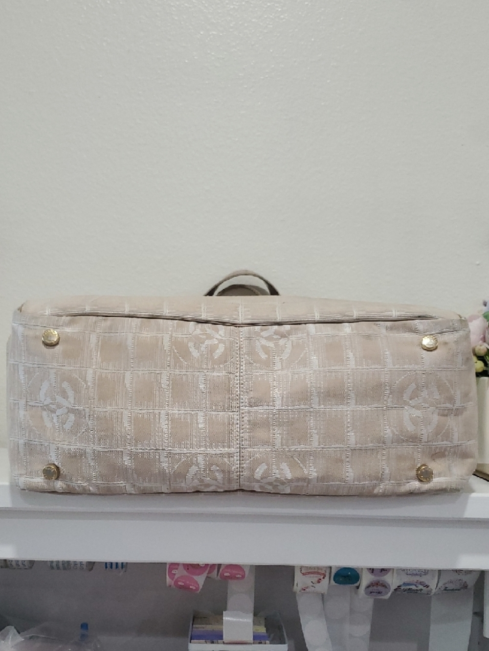 🇮🇹VINTAGE Chanel Travel Ligne Beige Large Tote - Picture 7 of 16